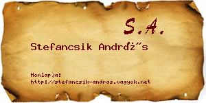 Stefancsik András névjegykártya